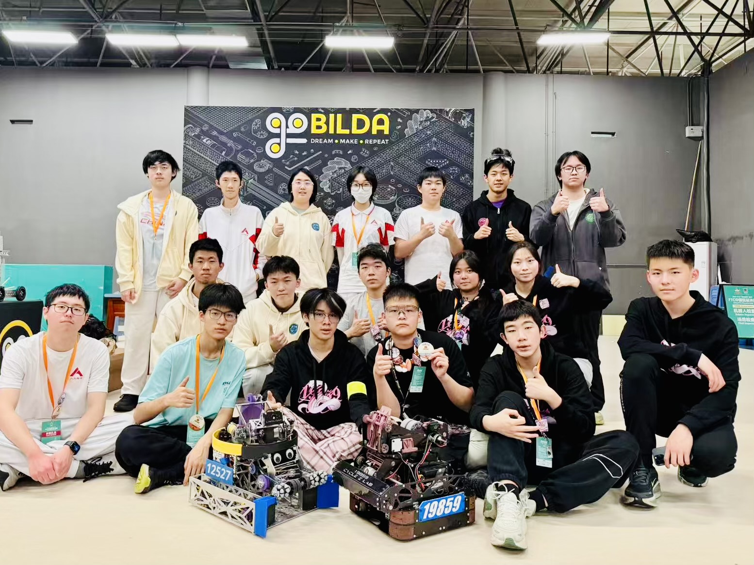 FTC Team IK19859 at California Invitational 2025 — George kneeling bottom right