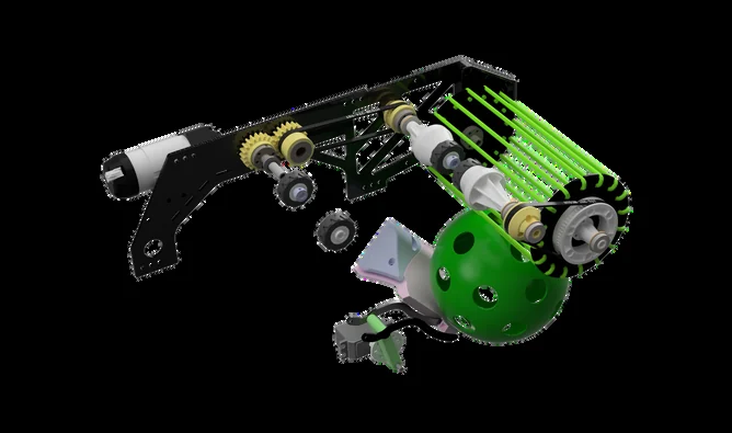 CAD render of the intake assembly