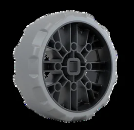 CAD render of a drivetrain wheel showing the traction surface